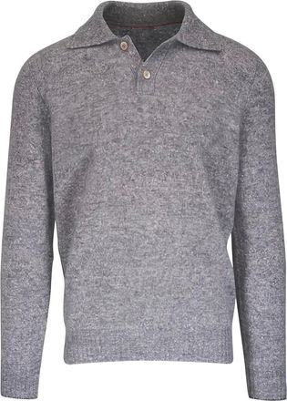 Brunello Cucinelli Maglione con colletto polo - Grigio