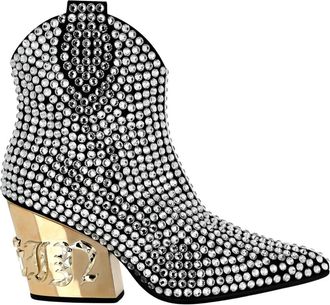 Philipp Plein Cow Boy Mid-Heel Laarzen met Kristallen - Dames - Cowboylaarzen - Veelkleurig - 36 EU - Leer - Schoenen