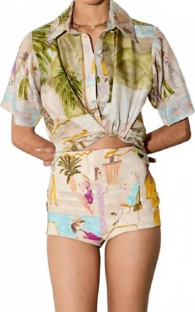 Isla & White Jeane Fitted Boy Shorts In Poolside