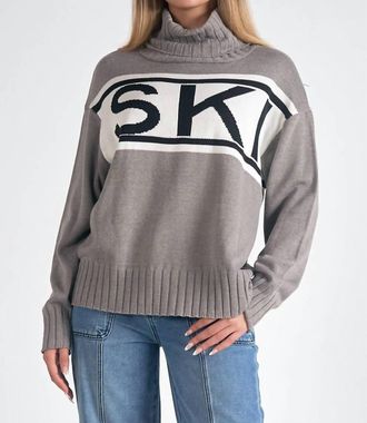 Elan Ski Turtleneck Cotton Sweater In Grey