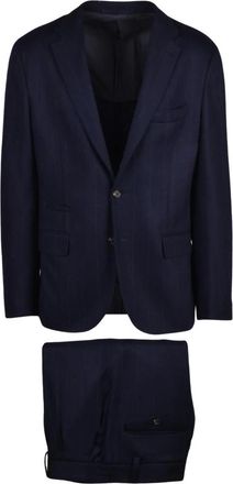 Eleventy Giacca Stondata - Heren - Business pakken - Blauw - 2XL - Wol - Kostuums