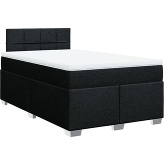 vidaXL Cama Box Spring Con Colch&oacute;n Tela Negro 120x190 Cm Vidaxl