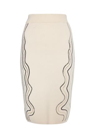 Faina Gebreide midi-rok Dames wolwit