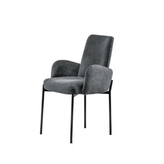 MondoViro Conjunto de 2 sillas de tela gris oscuro 55x53 cm 91h