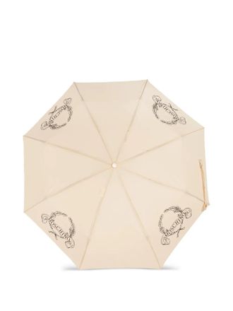 Moschino logo-print umbrella - unisex - Polyester - One Size - Neutrals
