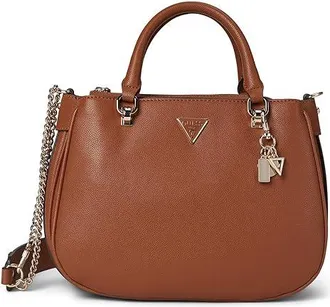 Guess Fedora Shoulder Satchel Shoulder Womens Handbags Cognac, Leather/Polyurethane