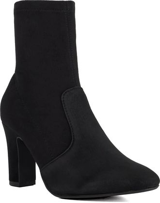 Dune London Womens Ladies Wf Optilly - Wide Fit Almond Toe Sock Boots - Black Suede - Size UK 4