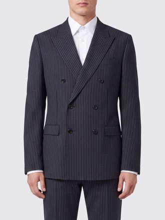 Dolce & Gabbana Blazer doppiopetto in lana vergine gessata con rever a lancia