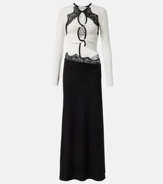 CHRISTOPHER ESBER Lace-trimmed cutout maxi dress