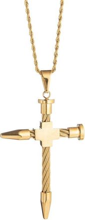 Eyecandy LA Eye Candy La Tail Cross Pendant Drop Necklace