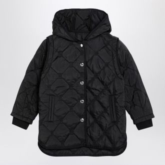 Givenchy Black Quilted Parka With Removable Sleeves