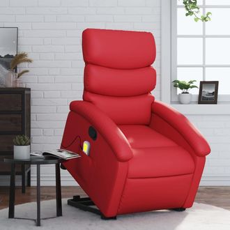 vidaXL Vidaxl - Sill&oacute;n Reclinable De Masaje De Pie Cuero Artificial Rojo