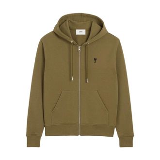 Ami Zip-throughs, male, Brown, Size: S Ami de Coeur Zipped Hoodie