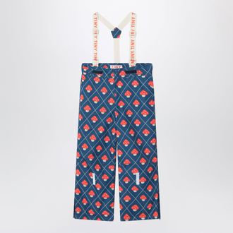 Tiny Cottons Pantaloni da sci blu/rossi con stampa a funghi