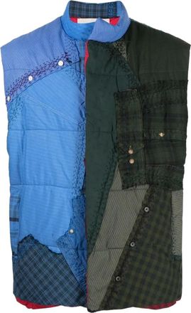 By Walid Gilet imbottito con design patchwork - Blu