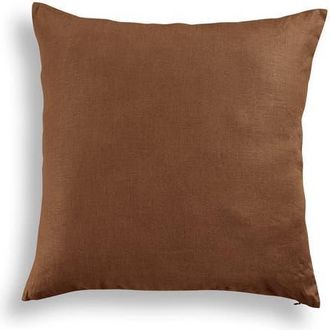 Solino Home Linen Pillow Cover 20 x 20 Inch for Dining Table, Holiday and Everyday Table Decor - Montauk in Brown at Nordstrom, Size Large