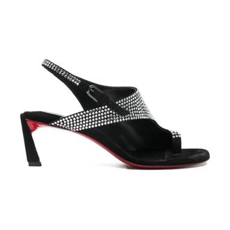 Christian Louboutin High Heel Sandals, female, Black, Size: 6 US Viva Condora Strass