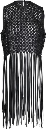 Lafayette 148 New York Top con frange - Nero