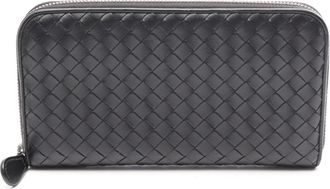 Bottega Veneta Black Leather Long Wallet (Bi-Fold) (Pre-Owned)