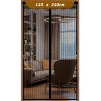 OEM Mosquitera Magn&eacute;tica Para Puertas 140x240cm - 32 Imanes Para Cierre R&aacute;pido - Tejido De Malla Fina - Lavable A M&aacute;quina A 30&deg;c - Negro