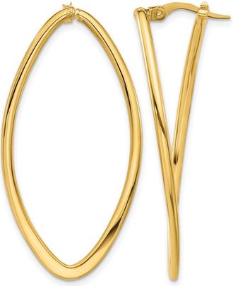 Diamond2Deal 14K Yellow Gold Oval Shape Hoop Earrings