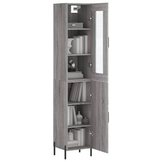 Berkfield Home Highboard Grey Sonoma 34.5x34x180 cm Engineered Wood