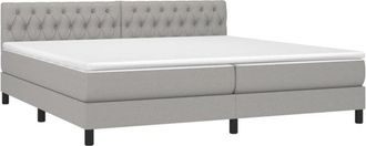 vidaXL Vidaxl - Cama Box Spring Con Colch&oacute;n Tela Gris Claro 200x200 Cm