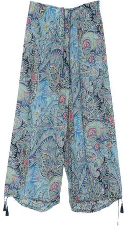 Etro Womens Printed Wide-Leg Trousers