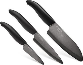 Kyocera Advanced Ceramics 3 Piece Revolution Series Knife Set with Black Blades at Nordstrom
