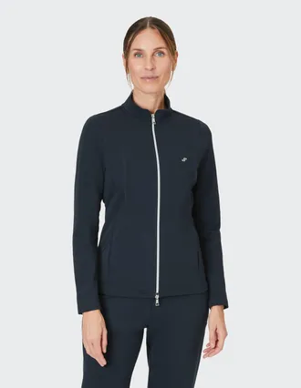 Joy Sweatjacke JOY SPORTSWEAR DORIT, Damen, Gr. 36, blau (night), Obermaterial: 70% Baumwolle, 25% Polyester, 5% Elasthan, normal, Sweatjacken Sweatjacke