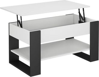 Vicco Tavolino Lifto, Bianco/antracite, 92 x 51 cm con funzione di sollevamento, Vicco