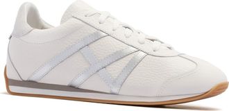 FRANKiE4 Duke Leather Sneaker in Soft White/silver at Nordstrom, Size 8.5