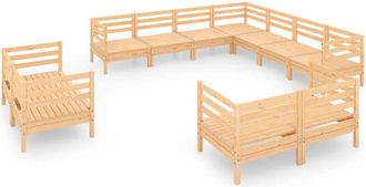 vidaXL Juego De Muebles De Jard&iacute;n 11 Piezas Madera Maciza De Pino Vidaxl