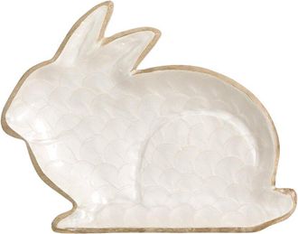 Two's Company Hand-Crafted Bunny Tray / Platter