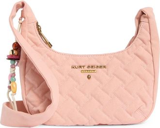 Kurt Geiger Angel Quilted Hobo Shoulder Bag in Light/Pastel Pink at Nordstrom Rack