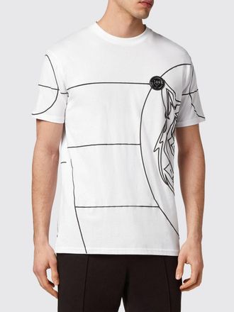 Plein Sport T-shirt slim fit in cotone con stampa logo Hexagon