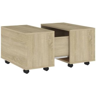 vidaXL Vidaxl - Mesa De Centro Madera Contrachapada Roble Sonoma 60x60x38 Cm