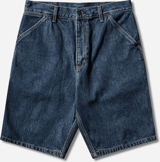 Carhartt Work in Progress Men s Single Knee Shorts Blue (Stone Washed)