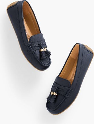 Talbots Arden Driving Loafers - Pebble Leather - Blue - 10 1/2 M Talbots