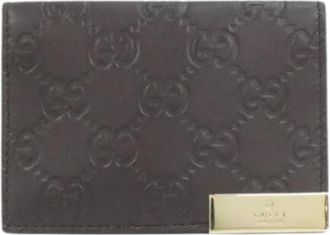 Gucci Pre-owned Wallets, female, Brown, Size: ONE SIZE Pre-owned Business card case