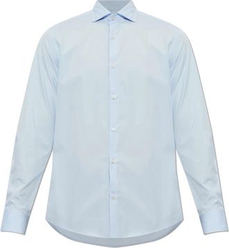 Paul & Shark Cotton Poplin Shirt Soffio - Heren - Zakelijke Overhemden - Blauw - M - Katoen - Overhemden