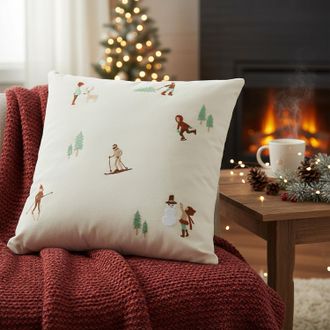 KASANOVA Cuscino natalizio montagna neve 45x45 cm