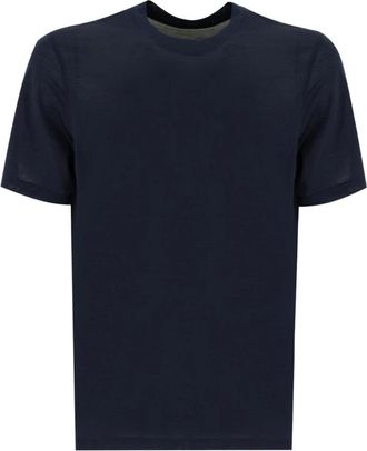 Brunello Cucinelli Zijden Katoenen T-shirt Comfort Fit - Heren - T-shirts - Blauw - XS - Katoen - Tops