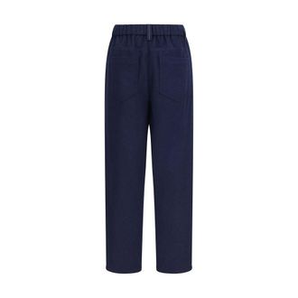 Brunello Cucinelli Womens Blue Wool Oves Aries Pants