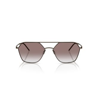 Giorgio Armani 0ar6185 Geometric Frame Sunglasses with Double Bridge Design