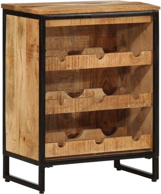 vidaXL Vidaxl - Botellero Para 9 Botellas Madera Maciza Mango 55x33x70 Cm