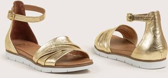 DNA Footwear Womens Leather Sandal In Gold