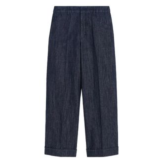 Max Mara Dames, Broeken, Blauw, Maat: 2XS Katoen