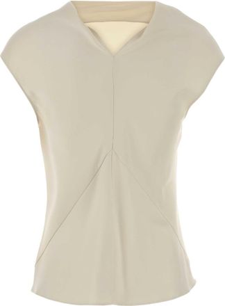 Alberta Ferretti Satin Viscose Blouse - Beige