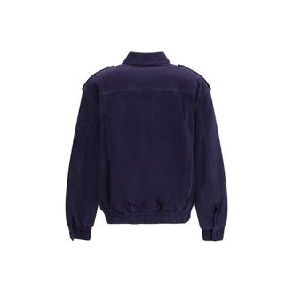Blaz&eacute; Milano Womens Blue Lamb Ovis Aries Bomber Clothing
